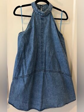 Free People Rising Sun Mini dress in blue denim